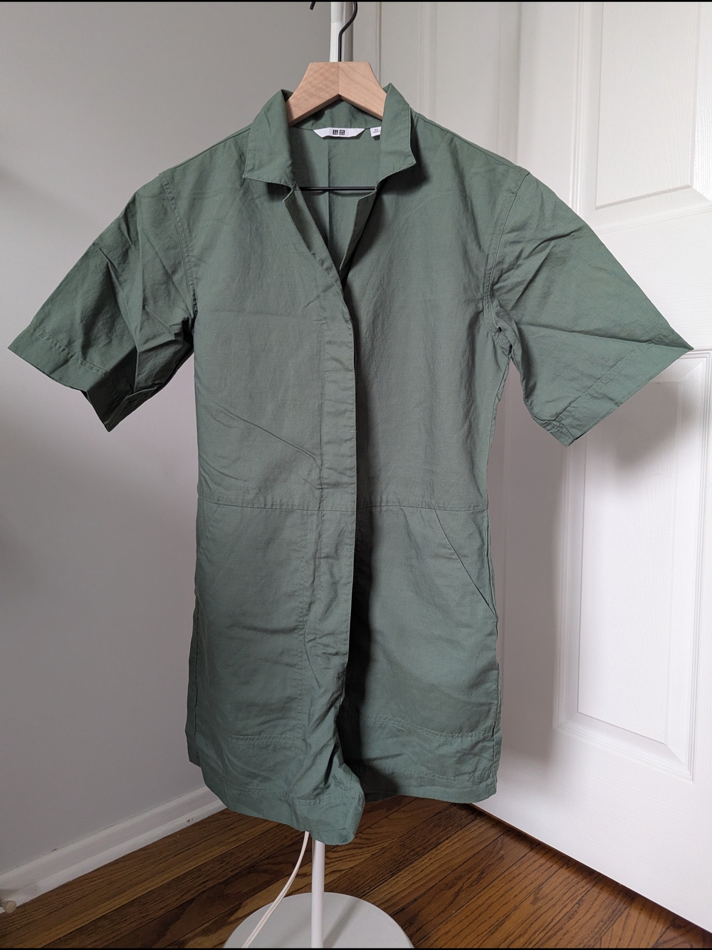 Uniqlo Green Button-Up Jumpsuit